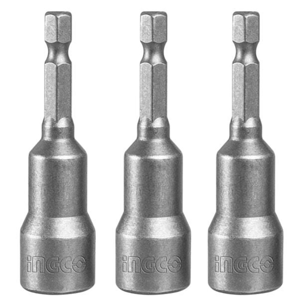 Бита 1/4 " с торцевой головкой магнитная 10х65 мм. 3 шт. INGCO AMN1031