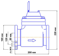 Счетчик фланцевый Норма СТВ-50Х для холодной воды, Ду50, L200 мм