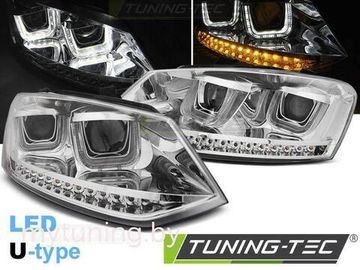 Фары передние U-LED LIGHT CHROME для VW POLO 6R 09-03.14
