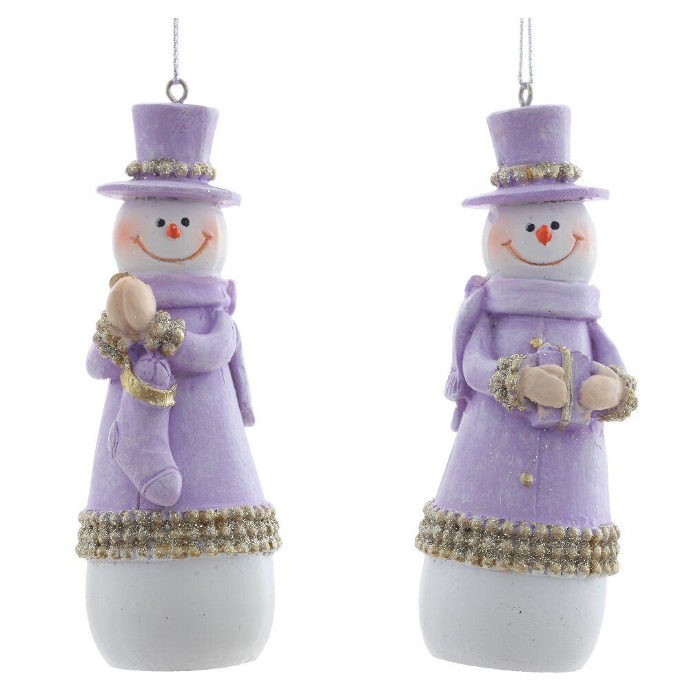 GAEM Фигурка декоративная подвесная "Снеговик", L4 W4 H11,5 см, 2в.