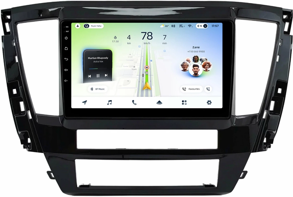 Магнитола для Mitsubishi Pajero Sport 3 2020-2024, Montero Sport (прямоугольный климат) - Teyes CC4L монитор 9" IPS на Android 14, Snapdragon 662, CarPlay, 4G SIM-слот