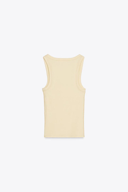 ZARA ТОП В РУБЧИК НА БРЕТЕЛЯХ, ВАНИЛЬНЫЙ