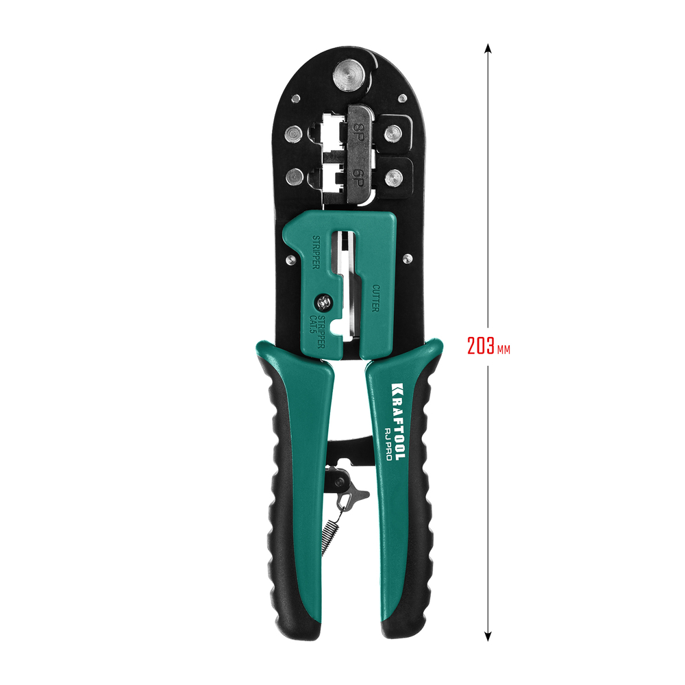 KRAFTOOL RJ-Pro, (RJ45, RJ11,RJ12), универсальный кримпер (22698)