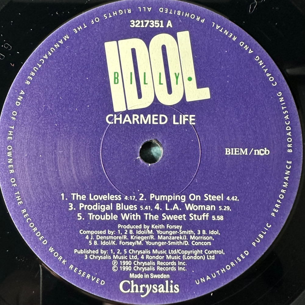 Billy Idol ‎– Charmed Life (Швеция 1990г.)