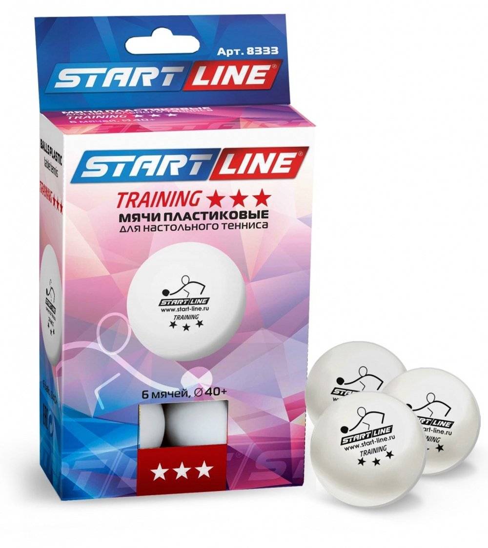 Мячи Start Line Training 3* (6 шт, бел.)