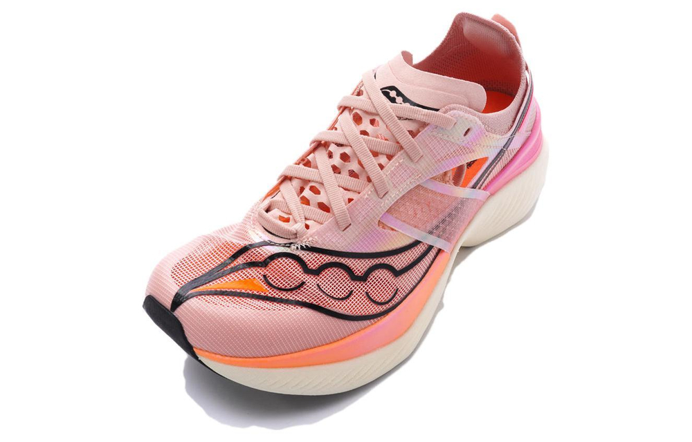 Saucony Endorphin Elite comfortable non-slip wear-resistant low-cut carbon board training running shoes men's pink