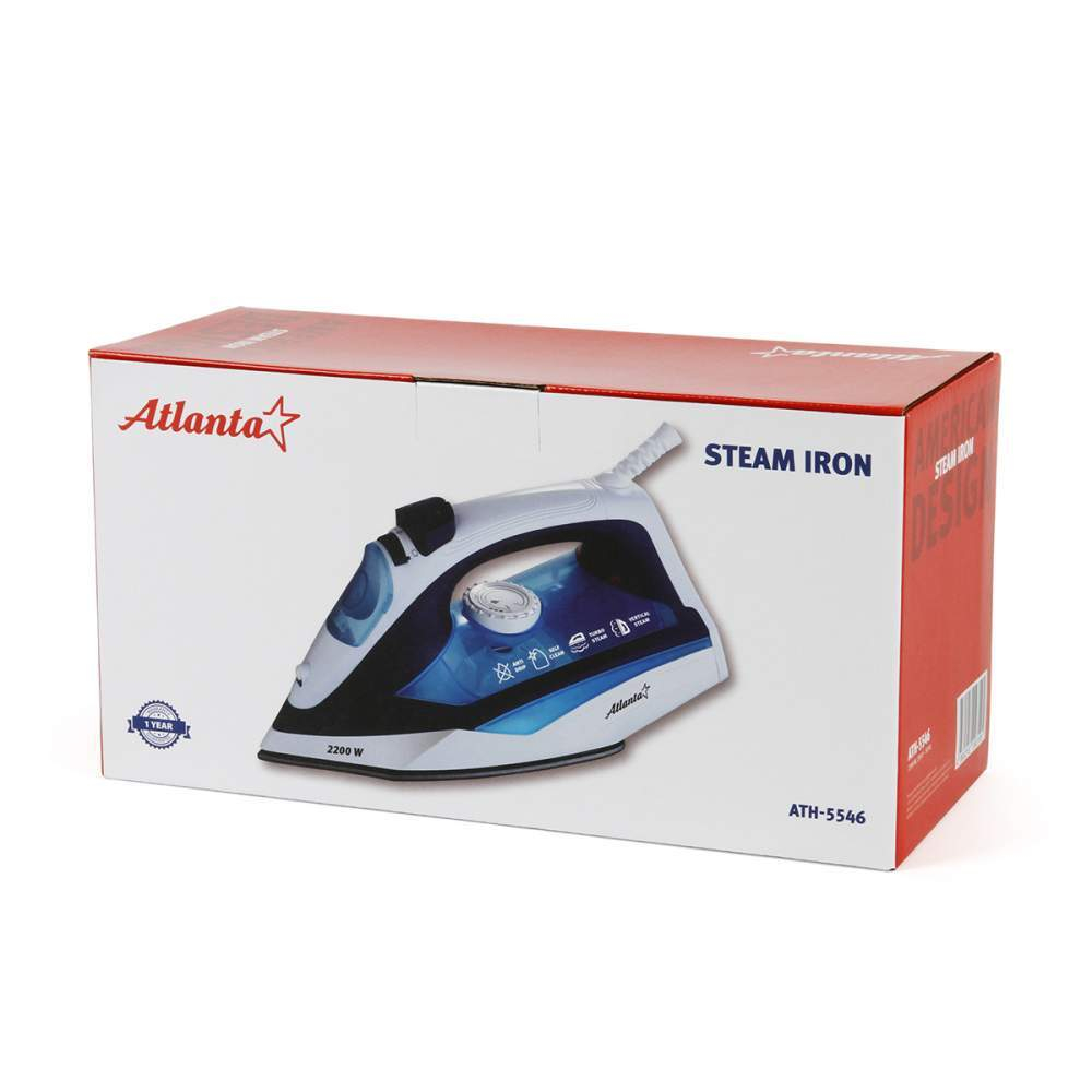 Утюг Atlanta ATH-5546, тефлоновая подошва, 2200Вт