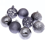 Новогодние шары 8 см (набор 24 шт) «Фактурный микс», графит