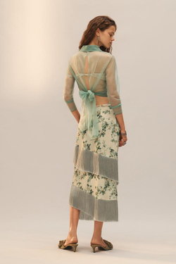 ZARA ФУТБОЛКА-ПОЛО ИЗ ТОНКОГО ТРИКОТАЖА - LIMITED EDITION, ЦВЕТ МОРСКОЙ ВОЛНЫ