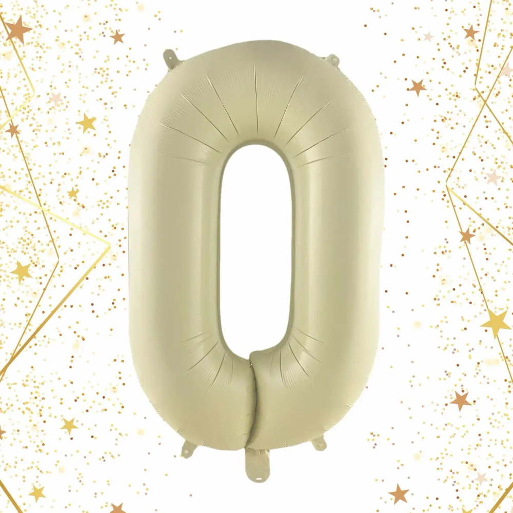 Шар фольгированный 32'/81см «Цифра «0» (молочный)