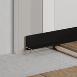 Микроплинтус для пола L-образный черный матовый, алюминиевый, C-05.25.3L Ликорн 26×16×2500 мм