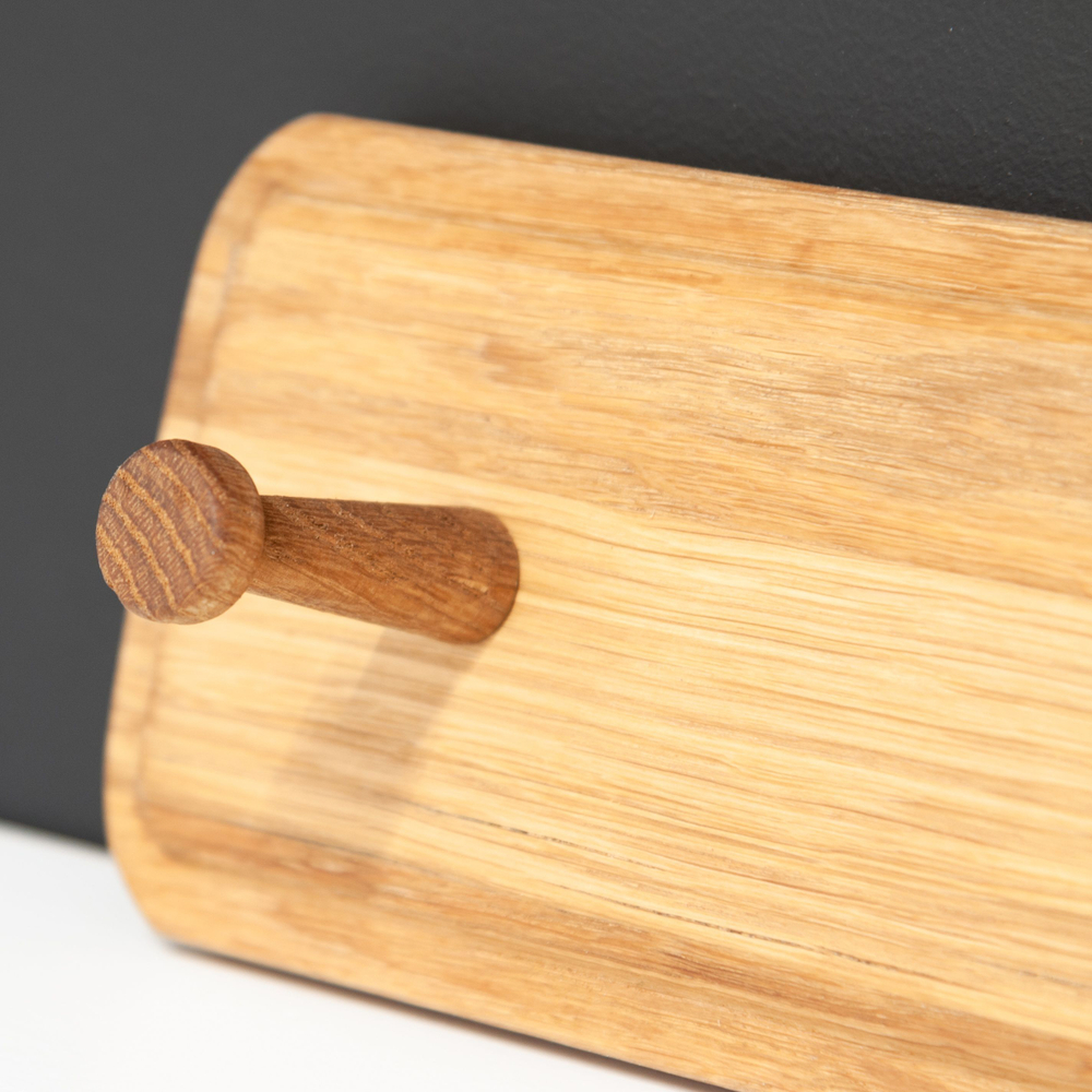 Вешалка настенная 60х7х10, для одежды с крючками, для прихожей, бани, детской, массив дуба, Dipriz