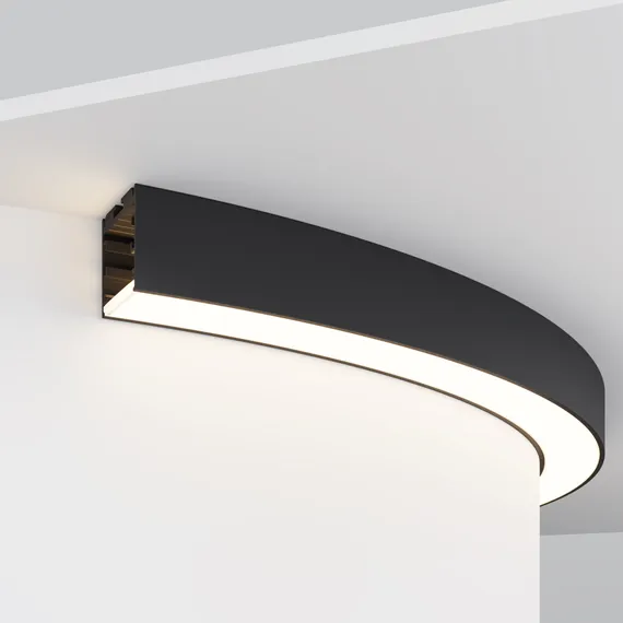 Радиусный профиль 35x35 D800мм 1/4 круга черный Led Strip alm-3535r-b-d-90°-0.8m