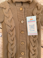 Комбинезон вязаный с капюшоном с пумпонами "АйШах" (штанишки) (Цвет: Фиолетовый, Размер: 26)