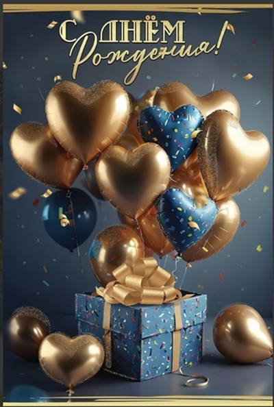 Открытка А5 "С Днём рождения!" с текстом 50000549