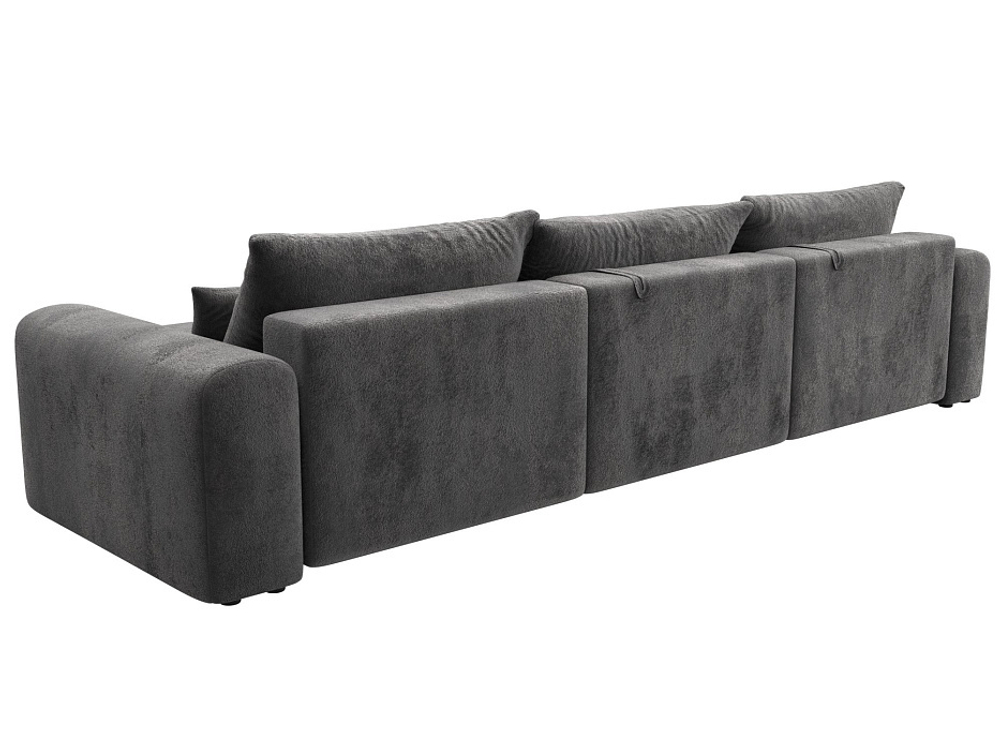 Диван угловой Лига-056 НПБ Лонг угол универсальный ВЕЛЮР TOWER 10 серый