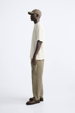 ZARA ТОЛСТОВКА АЖУРНОЙ ВЯЗКИ С РЕЛЬЕФНЫМ УЗОРОМ, ЭКРЮ