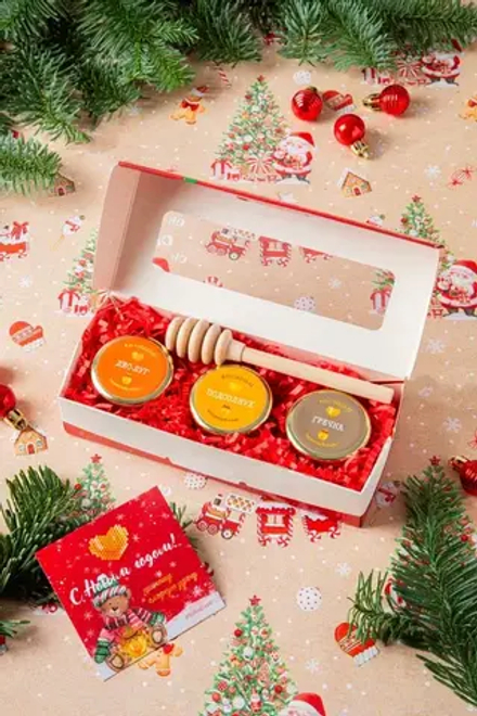 Набор №150 "3 баночки малышки меда + ложка"