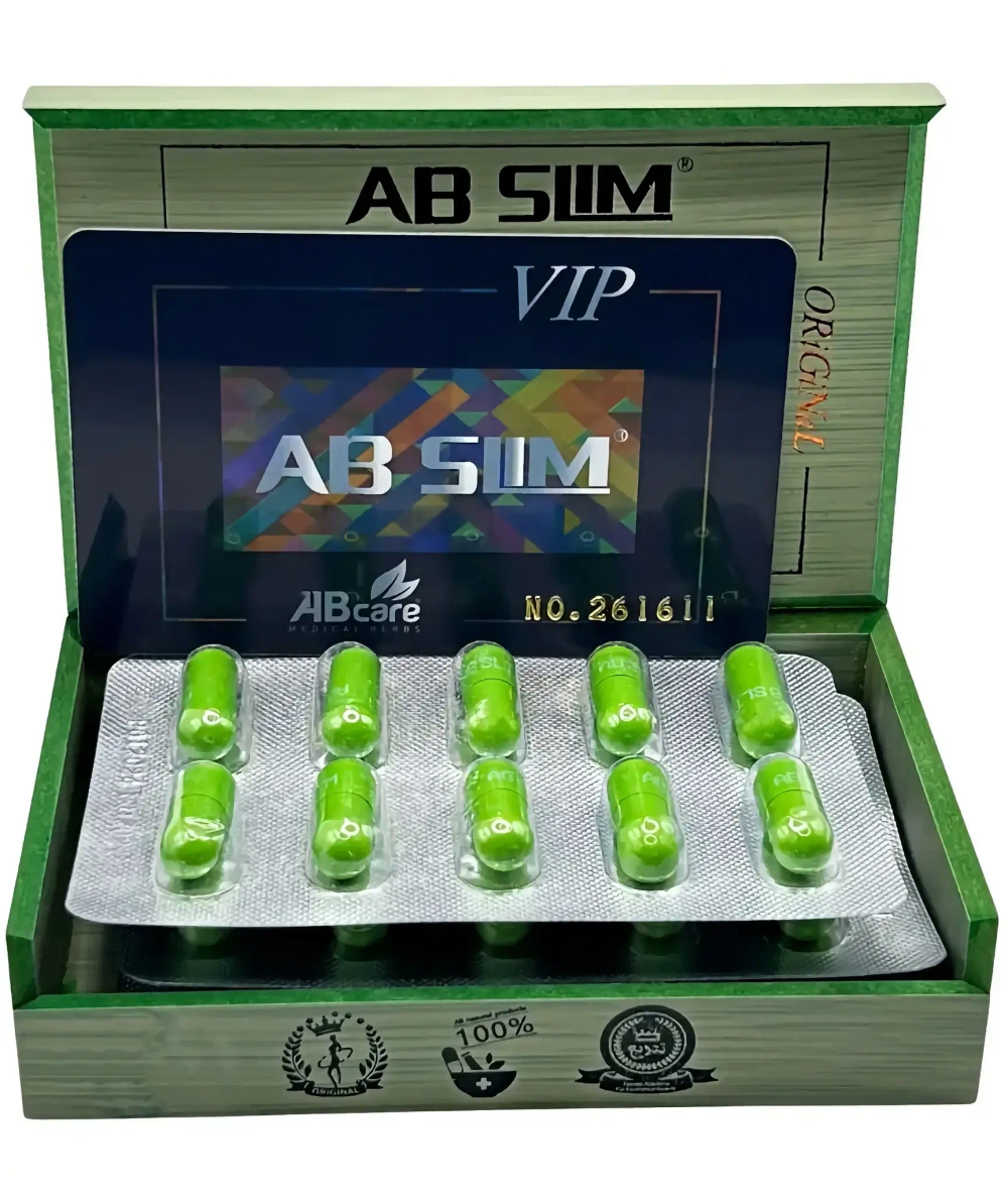 Жиросжигатель для похудения в зеленой коробке с логотипом Ab Slim