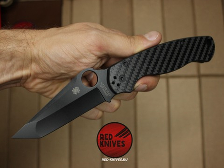 Нож Spyderco Paramilitary 2 Tanto Carbon - карбон рукоять, черный клинок RK/489