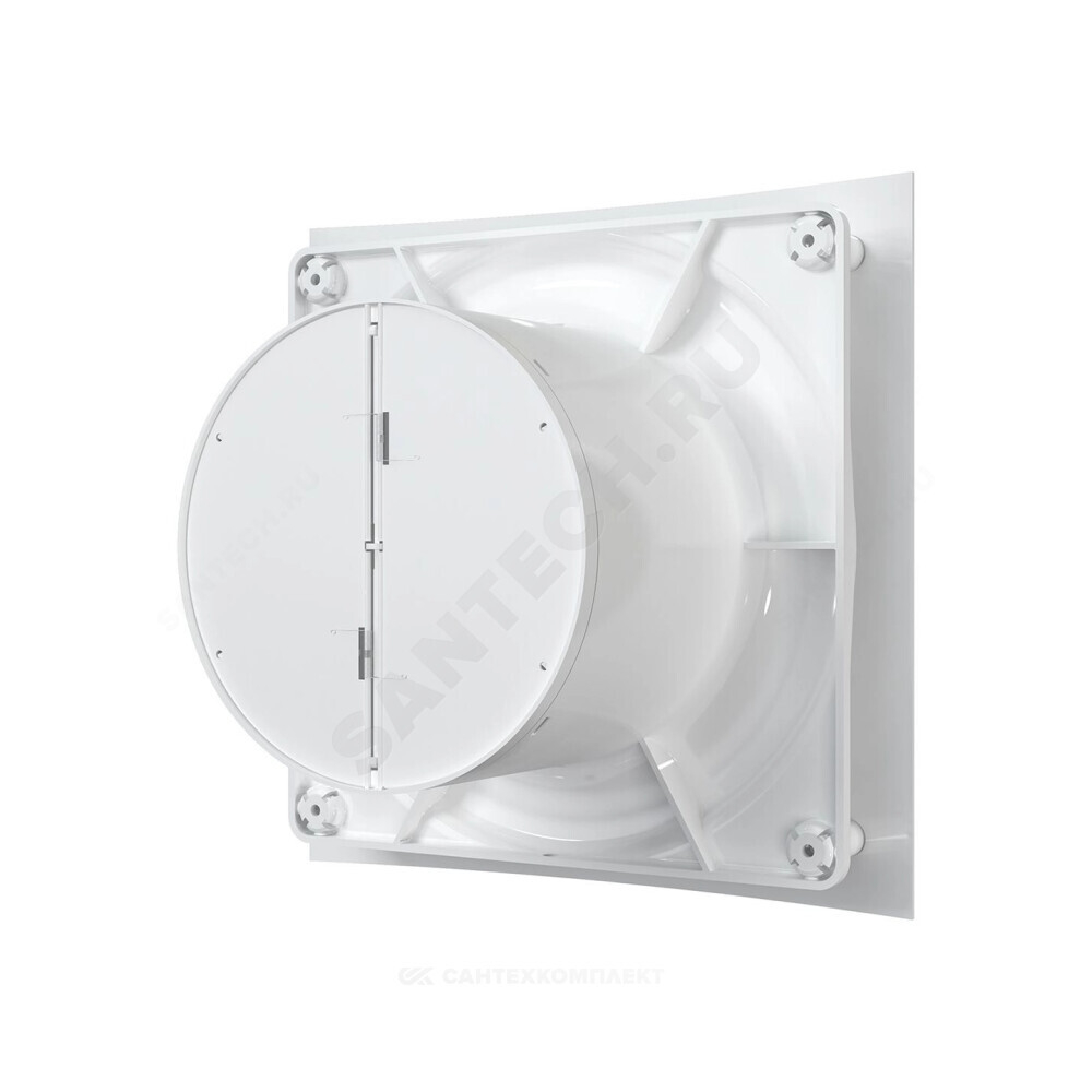 Вентилятор накладной пластик D100 с обратным клапаном белый Эра QUADRO 4C