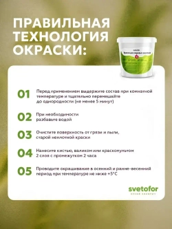 Краска побелка для садовых деревьев Svetofor F4 Белая (3 кг)