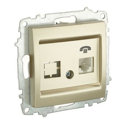 Механизм розетки TF телефонная ZENA, цвет Жемчуг 609-012500-221