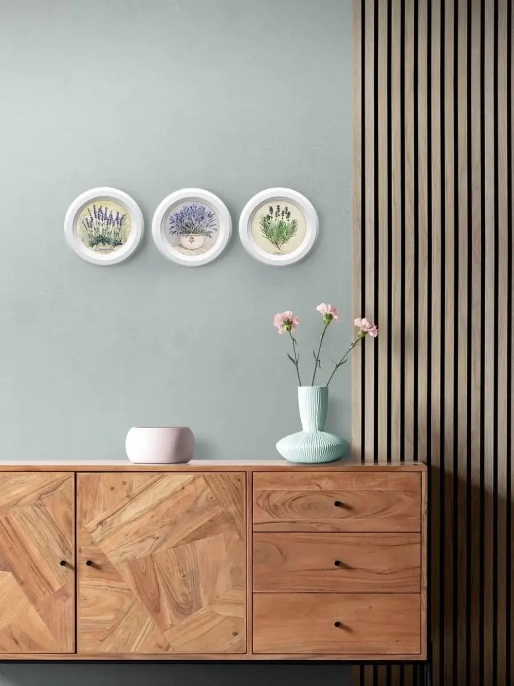 Картины на стену интерьерные на холсте 3 шт. 17.5 см