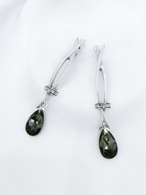 "Сагредо" серьги в серебряном покрытии из коллекции "Murano" от Jenavi  с английским замком