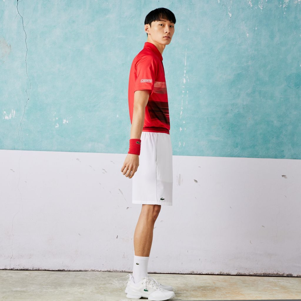 Мужские шорты теннисные Lacoste SPORT Stretch Shorts x Novak Djokovic - white