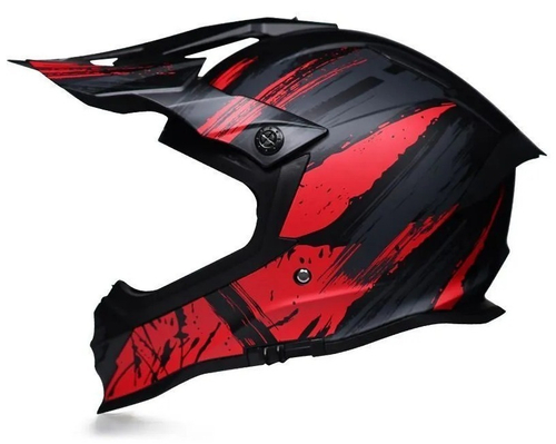 Шлем кроссовый взрослый MOTAX матово-черный-красный (G2) M(58) HF 800