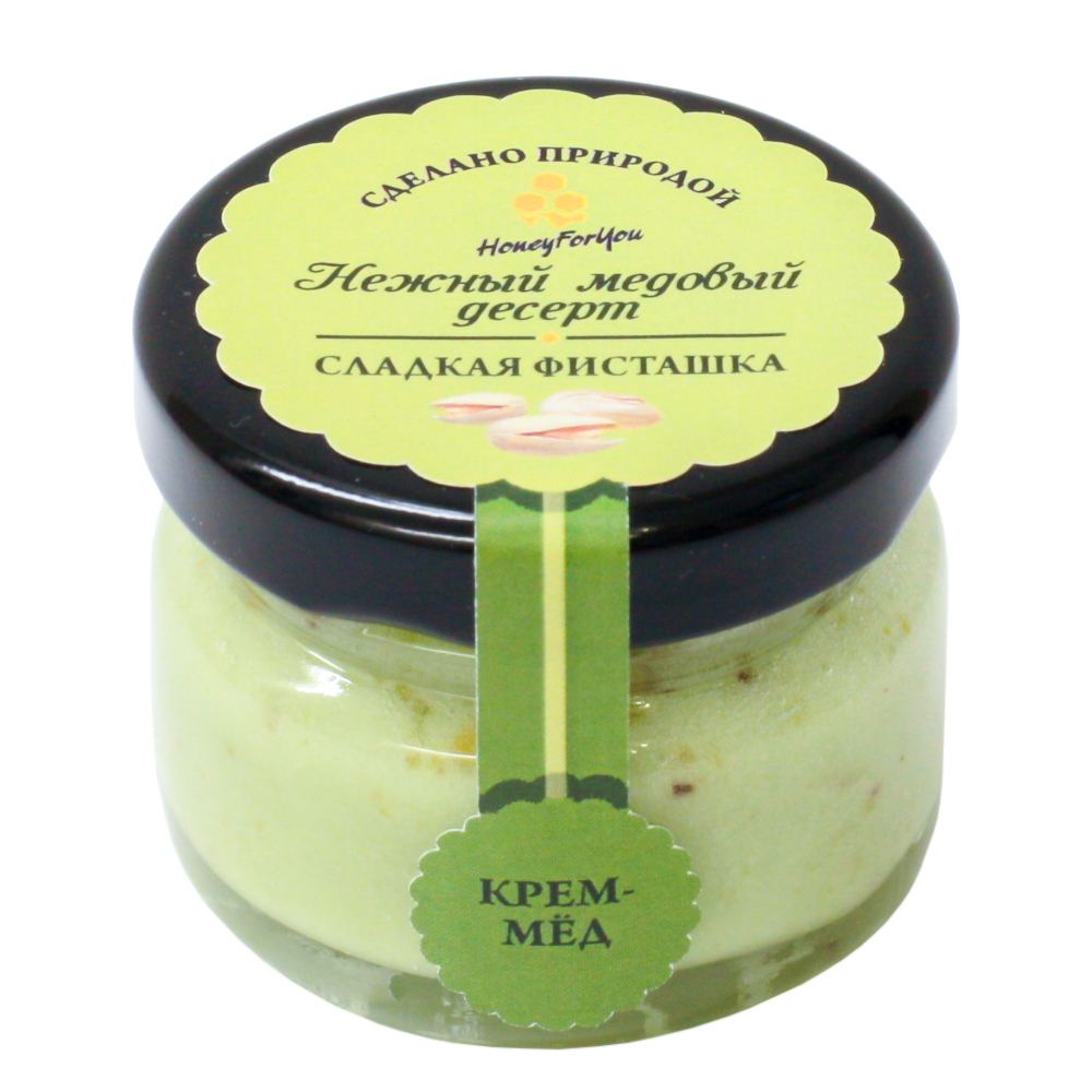 Нежный медовый десерт HoneyForYou "Сладкая фисташка", крем-мед, 35 г.