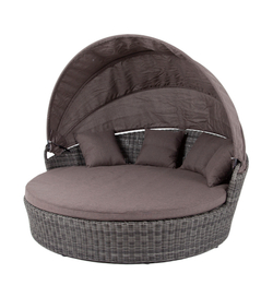 "Стильяно" плетеная кровать круглая, цвет графит