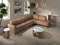 Диван модульный 5-ти местный 6280 с правым шезлонгом из светло-коричневой кожи
