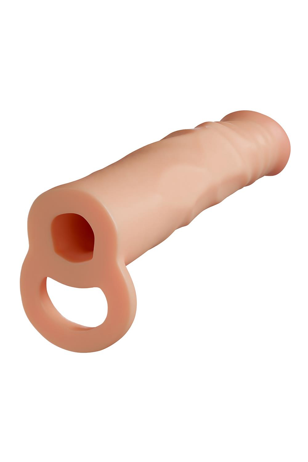 Телесная насадка-удлинитель Fortitude с подхватом - 17,7 см. (Цвет: телесный)
