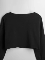 Лонгслив для девочки укороченный, черный