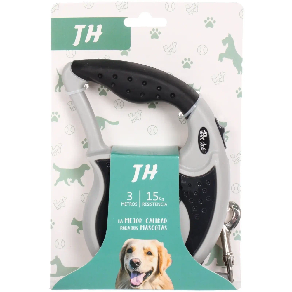 Поводок-рулетка для малых и средних пород «МОЙ БРО», прорезиненная ручка, АВС пластик, антикоразийный карабин, цвет чёрный, 3м, нагрузка до 15кг