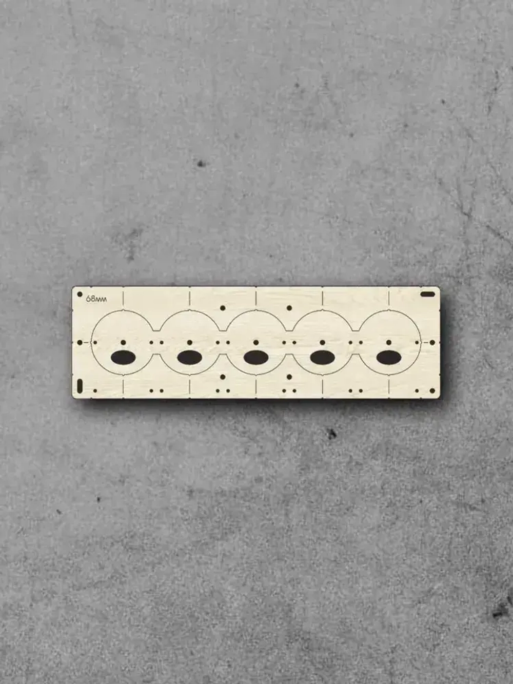 Шаблон для подрозетников 68 мм, кондуктор для сверления, набор 5 шт