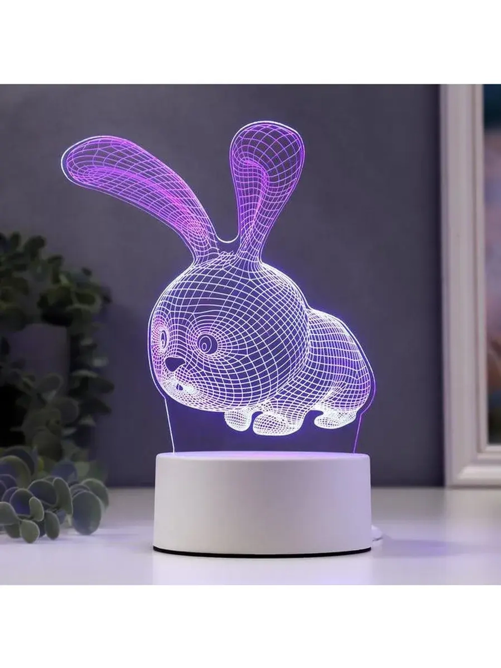 Светильник «Кролик» LED RGB от сети 9.5×14×19 см RISALUX