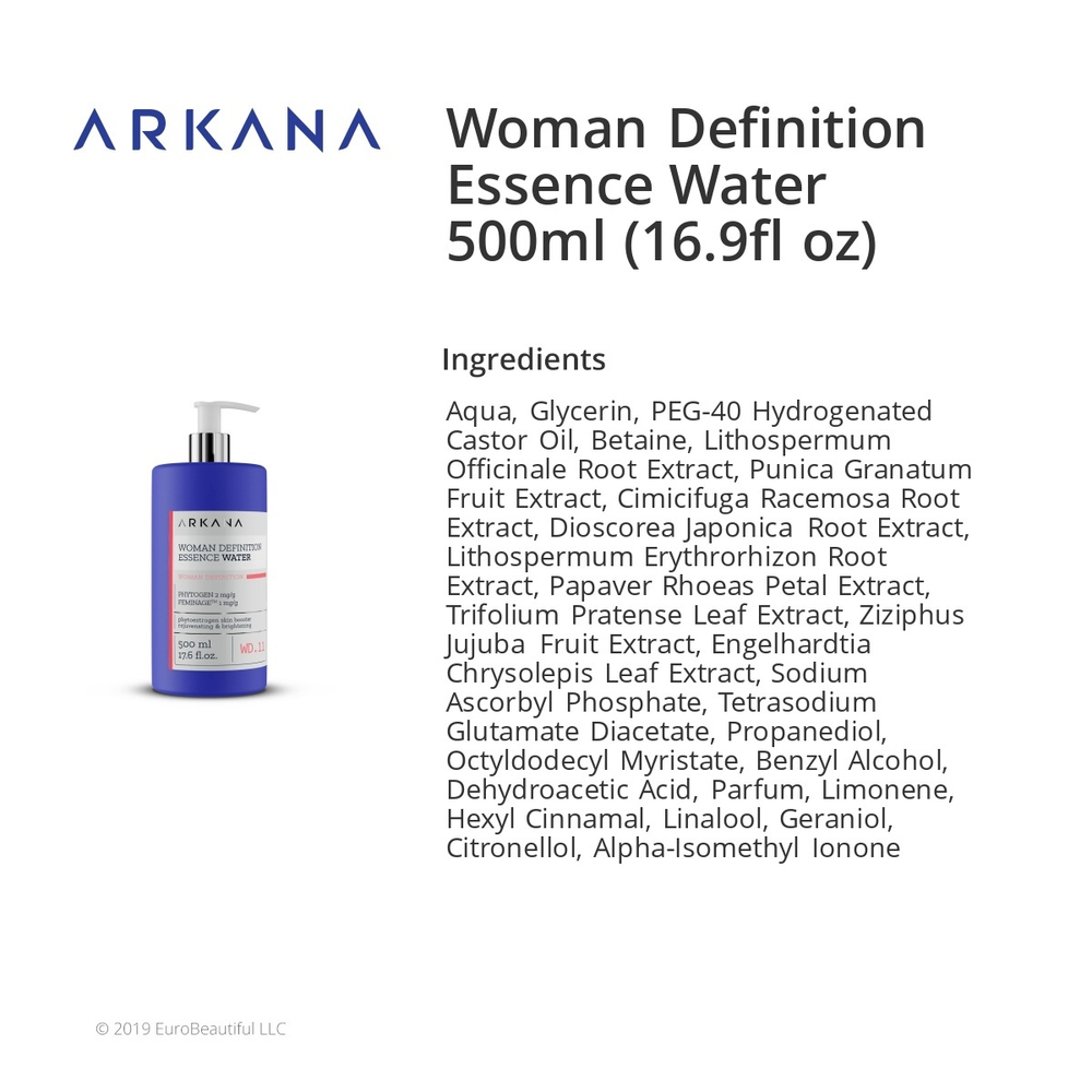Омолаживающий тоник-эссенция с фитоэстрогенами и Vitamin C ,Woman Definition Essence Water, 500 мл
