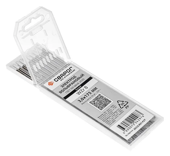 Вольфрамовые электроды Сварог WZr 8 3×175 мм