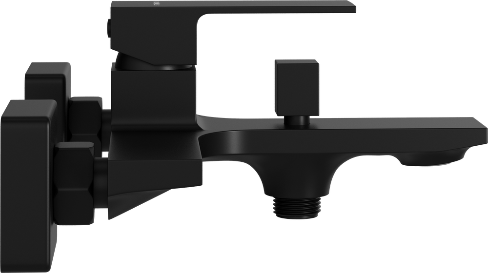 Смеситель для ванны с душем STWORKI Карлстад S35100MB + Душевой гарнитур Гётеборг S03190BK, матовый черный