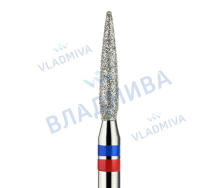 ВладМива Фреза алмазная 244 021 - Пламя удлиненное (гибрид-красная, синяя)
