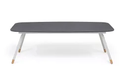 "Верона" журнальный стол из HPL 120х65, H40, каркас светло-серый (RA L7035) муар, цвет столешницы "серый гранит"