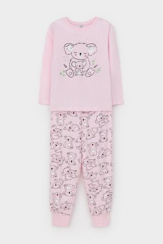 пижама  для девочки  К 1606/нежно-розовый,забавные коалы