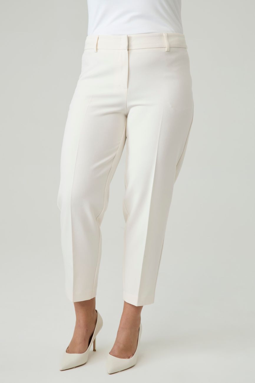 Брюки классические укороченные, молочный