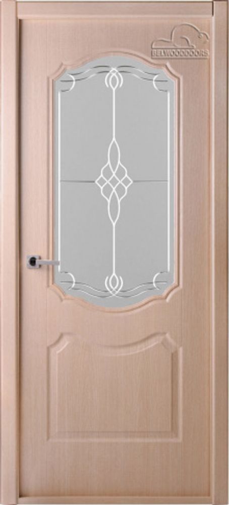 Дверь Перфекта / Цвет Клен серебристый / Мателюкс белый витраж / Двери Belwooddoors