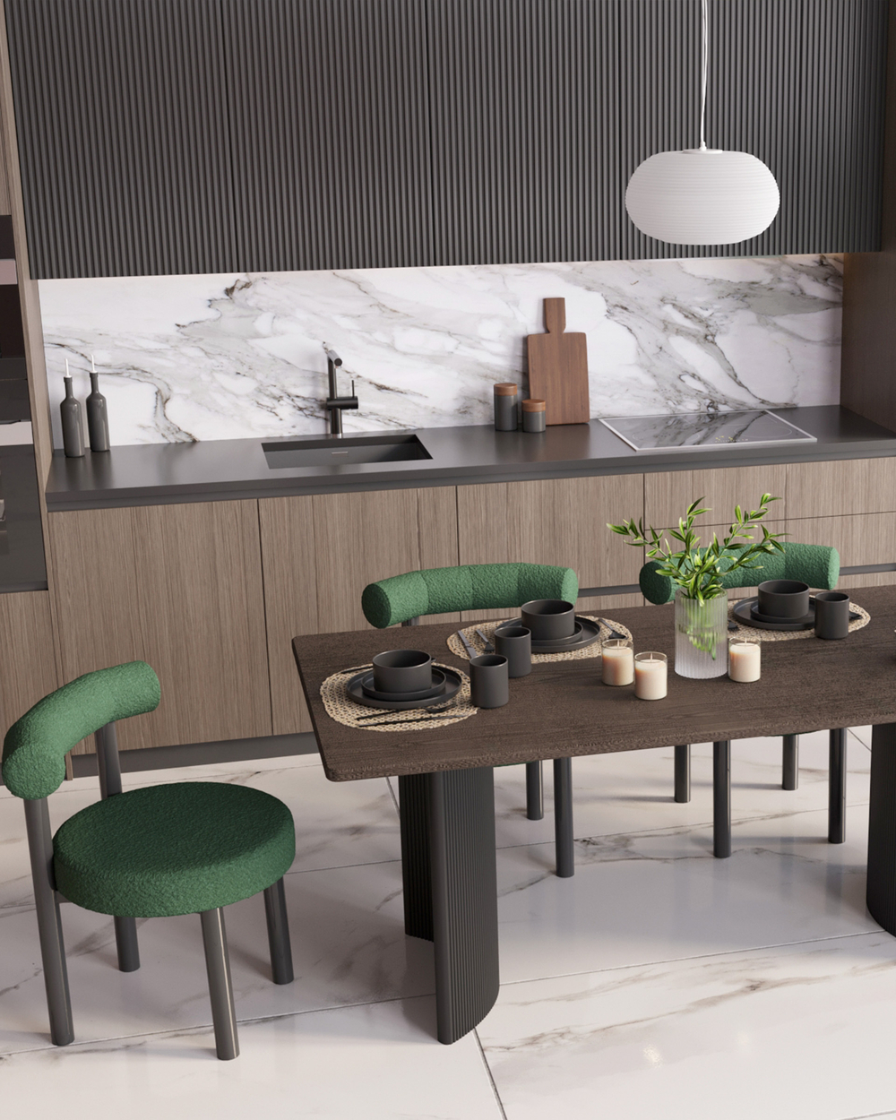 Стул обеденный Tomo зелёный