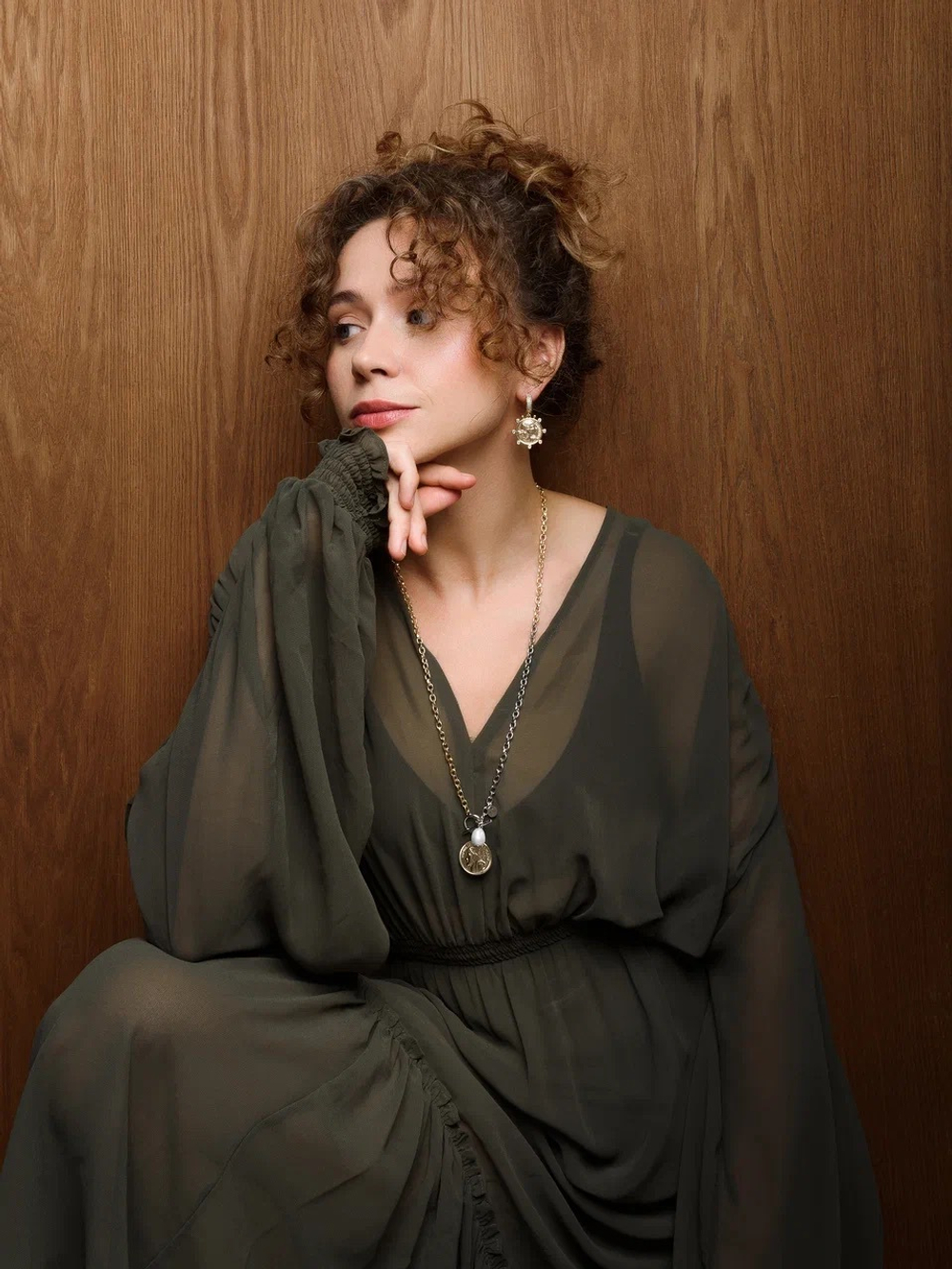 Серьги "Coin ball" Gold