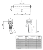 Цилиндровый механизм Apecs SM-95(35/60)-NI